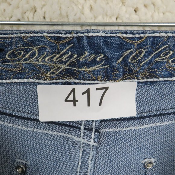 DIDIJIN* Junior's Denim Jean Shorts Size 15~ Studded Design - Picture 3 of 7